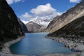 Lake Paron, the largest turquoise lake in the Cordillera Blanca, Peruvian Andes, Artesonraju mountain, Paramount Peak Royalty Free Stock Photo